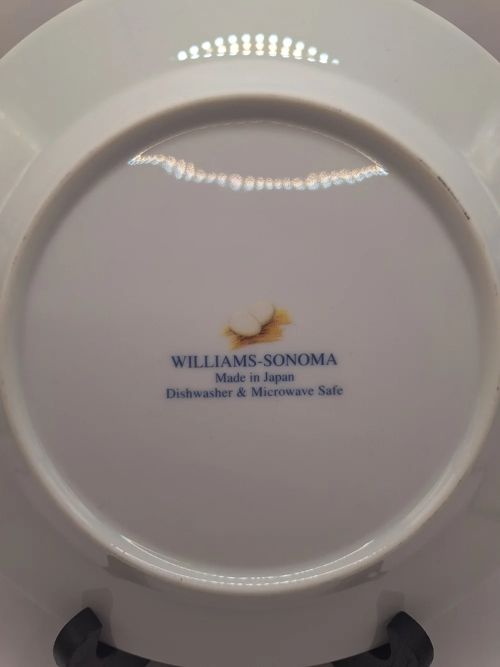 Williams Sonoma Rooster Chicken Plates Set of 3 Blue White Checkered Farmhouse